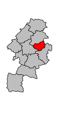 Kanton na mapě arrondissementu Saint-Gaudens