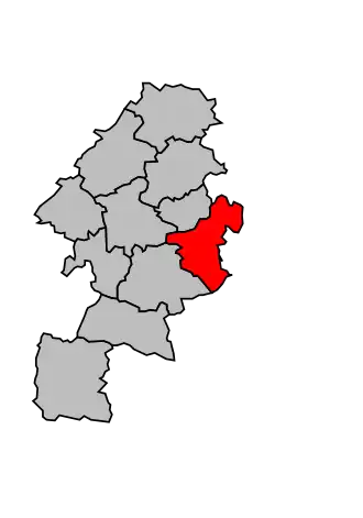 Kanton na mapě arrondissementu Saint-Gaudens