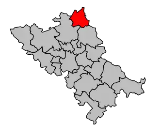 Kanton na mapě arrondissementu Toulouse