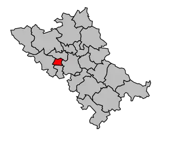 Kanton na mapě arrondissementu Toulouse