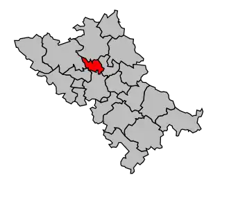 Kanton na mapě arrondissementu Toulouse