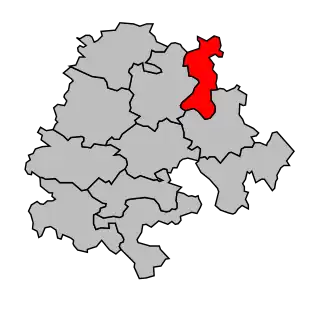 Kanton na mapě arrondissementu Muret