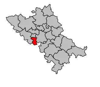 Kanton na mapě arrondissementu Toulouse