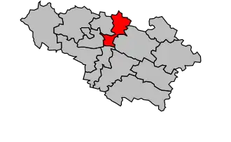 Kanton na mapě arrondissementu Auch