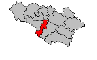 Kanton na mapě arrondissementu Auch