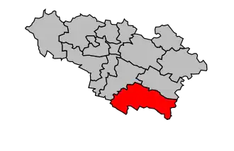 Kanton na mapě arrondissementu Auch