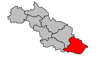 Kanton na mapě arrondissementu Mirande