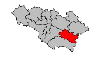 Kanton na mapě arrondissementu Auch