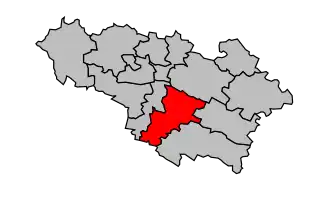 Kanton na mapě arrondissementu Auch