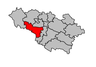 Kanton na mapě arrondissementu Auch