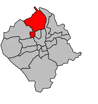 Kanton na mapě arrondissementu Bordeaux