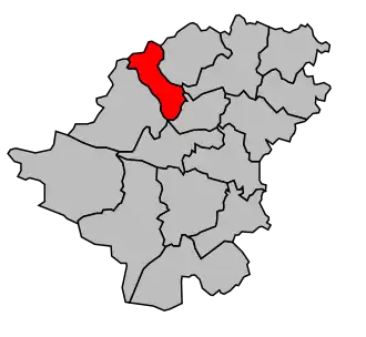 Kanton na mapě arrondissementu Langon