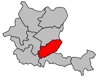 Kanton na mapě arrondissementu Libourne