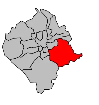 Kanton na mapě arrondissementu Bordeaux