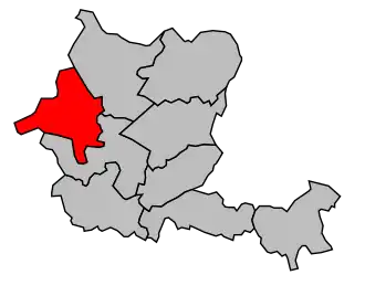 Kanton na mapě arrondissementu Libourne