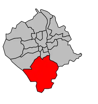 Kanton na mapě arrondissementu Bordeaux