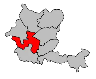 Kanton na mapě arrondissementu Libourne