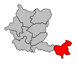 Kanton na mapě arrondissementu Libourne