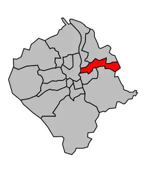 Kanton na mapě arrondissementu Bordeaux