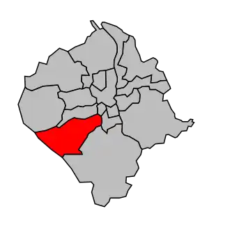 Kanton na mapě arrondissementu Bordeaux