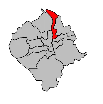 Kanton na mapě arrondissementu Bordeaux