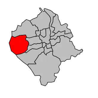 Kanton na mapě arrondissementu Bordeaux