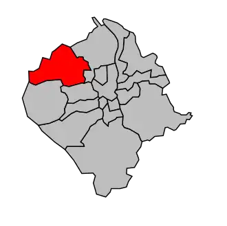 Kanton na mapě arrondissementu Bordeaux