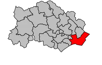 Kanton na mapě arrondissementu Béziers