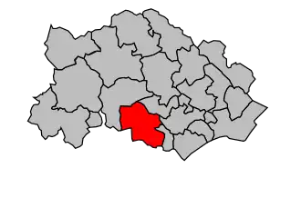 Kanton na mapě arrondissementu Béziers