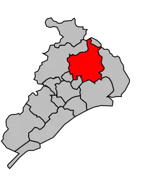 Kanton na mapě arrondissementu Montpellier