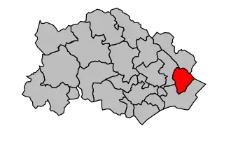 Kanton na mapě arrondissementu Béziers