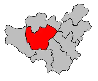 Kanton na mapě arrondissementu Lodève