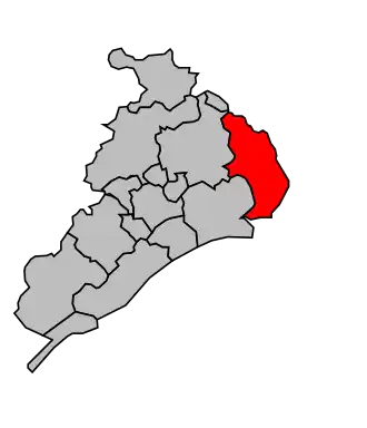 Kanton na mapě arrondissementu Montpellier