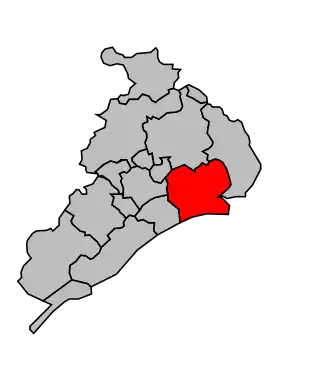 Kanton na mapě arrondissementu Montpellier