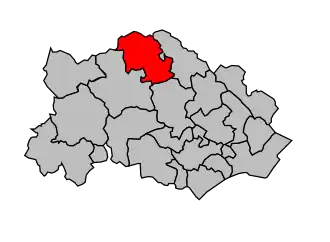 Kanton na mapě arrondissementu Béziers