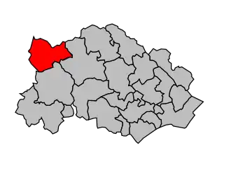 Kanton na mapě arrondissementu Béziers