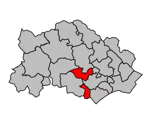 Kanton na mapě arrondissementu Béziers