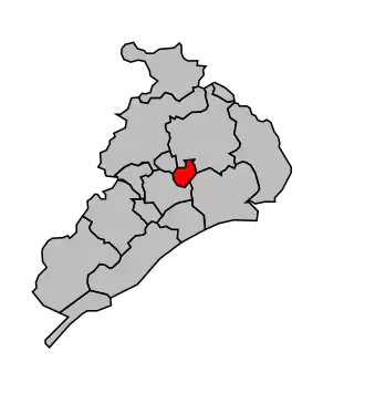 Kanton na mapě arrondissementu Montpellier