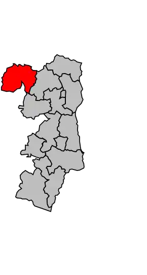 Kanton na mapě arrondissementu Fougères-Vitré