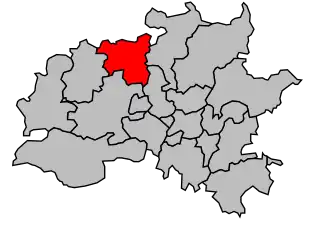 Kanton na mapě arrondissementu Rennes