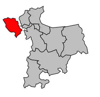 Kanton na mapě arrondissementu Saint-Malo