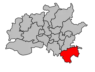 Kanton na mapě arrondissementu Rennes