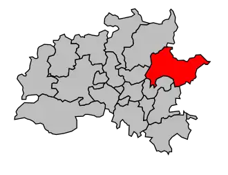 Kanton na mapě arrondissementu Rennes