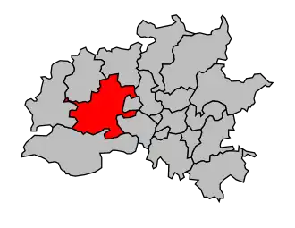 Kanton na mapě arrondissementu Rennes