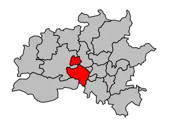 Kanton na mapě arrondissementu Rennes