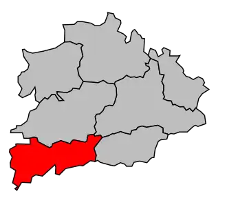 Kanton na mapě arrondissementu Redon