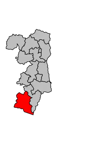 Kanton na mapě arrondissementu Fougères-Vitré