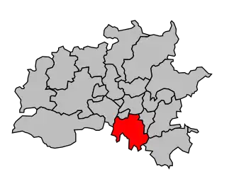 Kanton na mapě arrondissementu Rennes