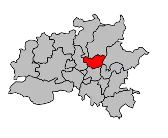 Kanton na mapě arrondissementu Rennes