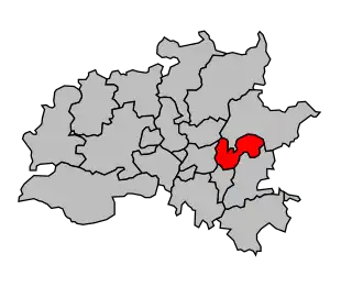 Kanton na mapě arrondissementu Rennes